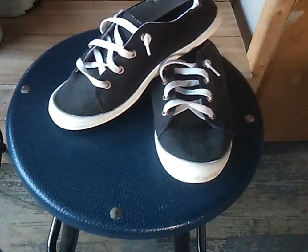 Black Canvas Lace-Up Sneakers
